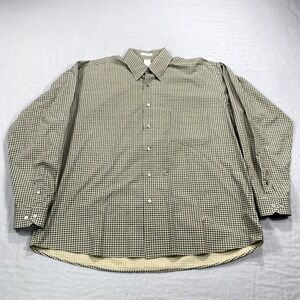 VINTAGE Burma Bibas Shirt Mens Large Black Green Long Sleeve‎ Button Up Casual